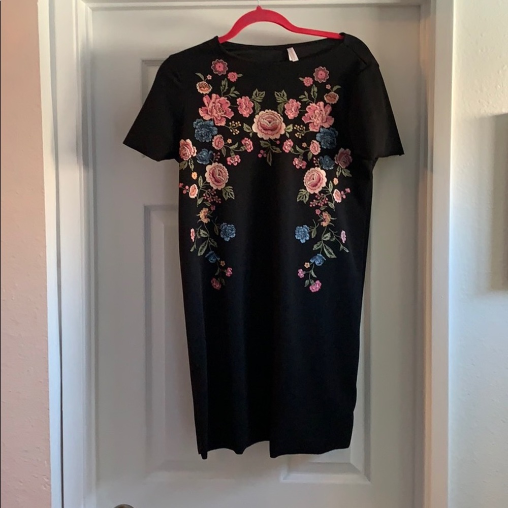 Black painted dress